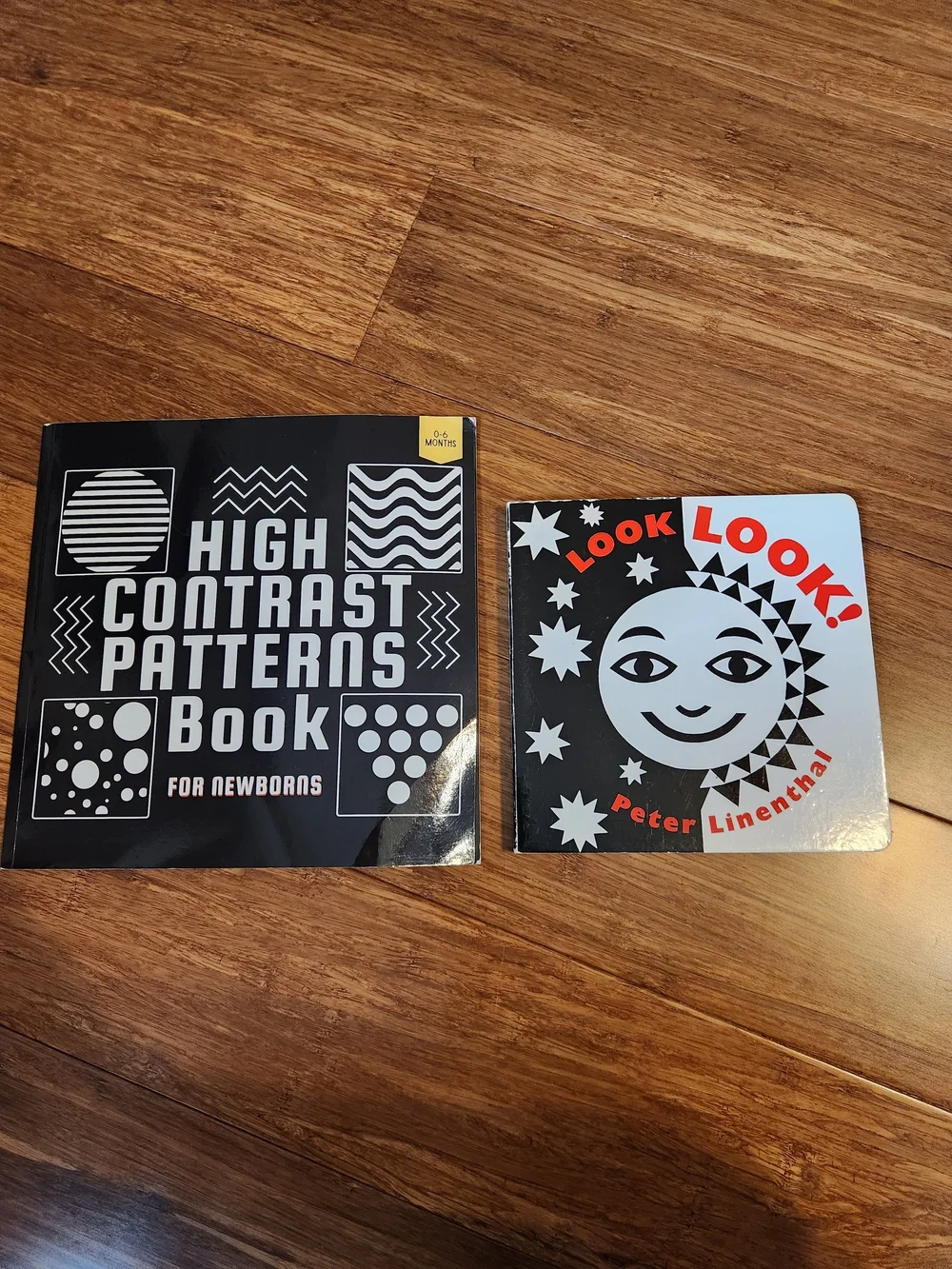 Set Of 4 Baby High Contrast Black & White Patterns Books And Tummy Time Book Toy